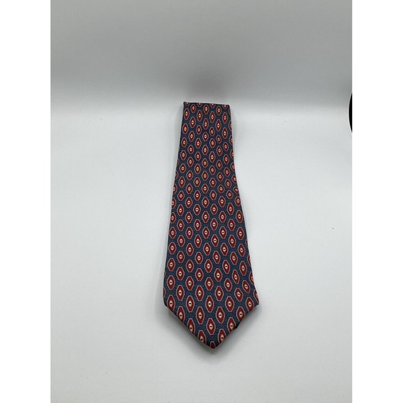 Vintage Don Loper of Beverly Hills Mens 100% Silk Tie Blue Red Retro Wide - Picture 2 of 4